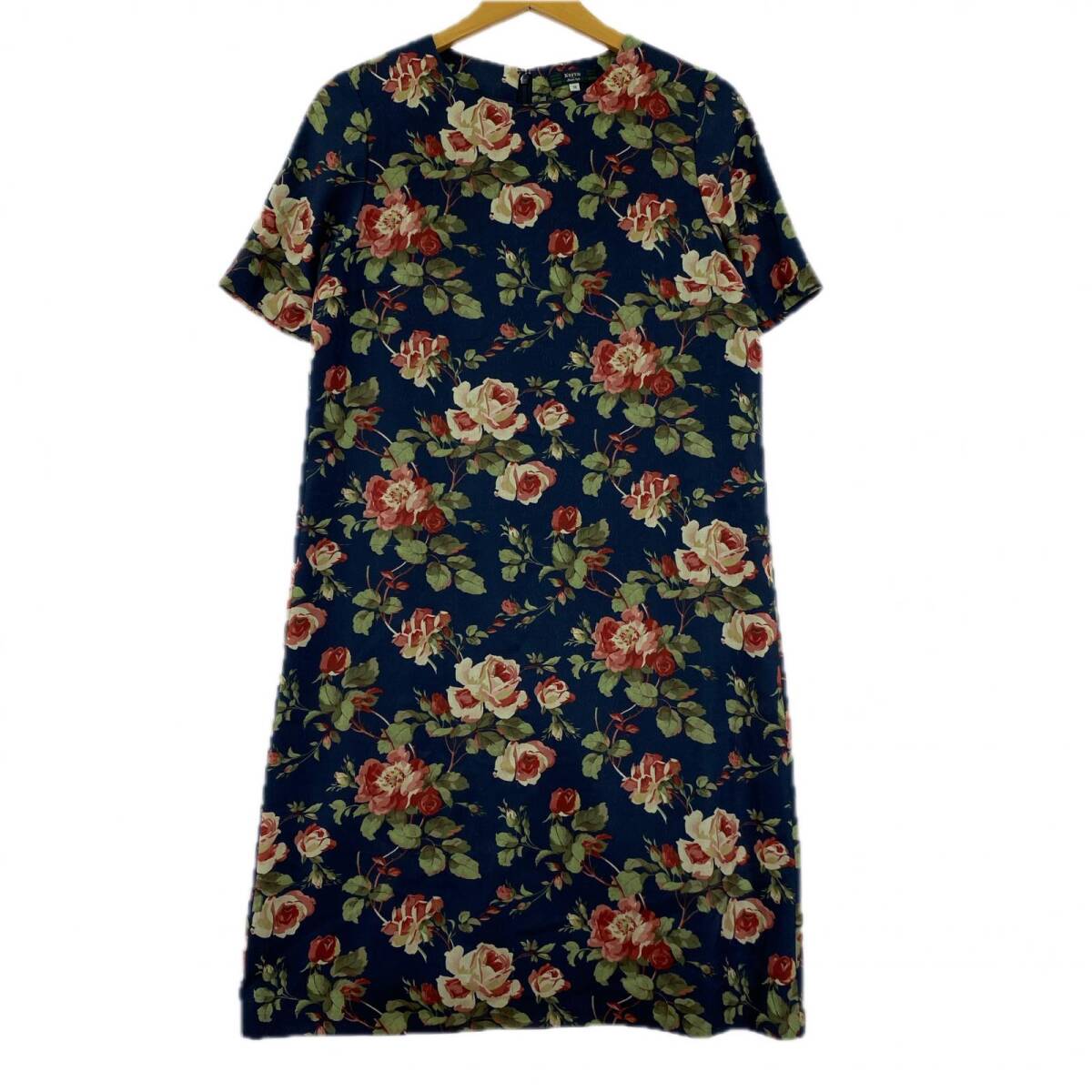 KEITH キース 花柄 Iライン ワンピース size38/ネイビー系 ゆうパケットOK拍卖