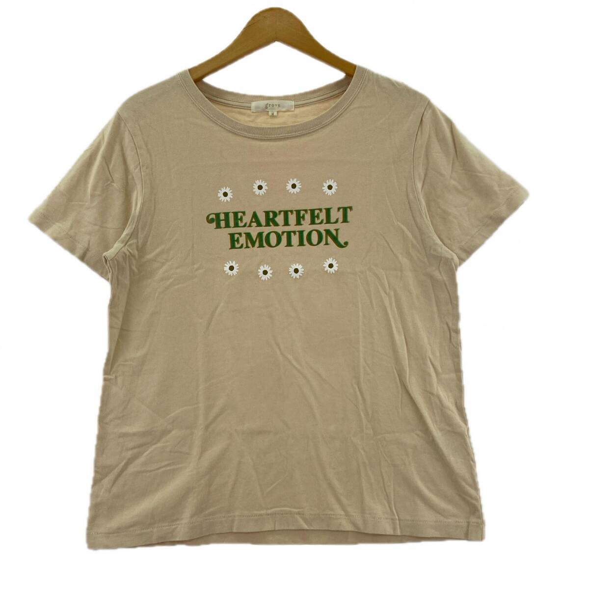 grove グローブ カットソー sizeM/ベージュ ゆうパケットOK拍卖