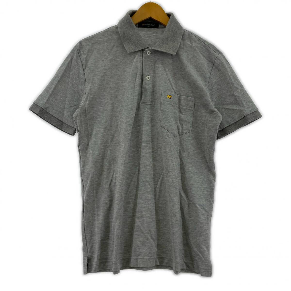 Golden Bear ゴールデンベア ワンポイント刺 ポロシャツ sizeM/ライトグレー ゆうパケットOK拍卖
