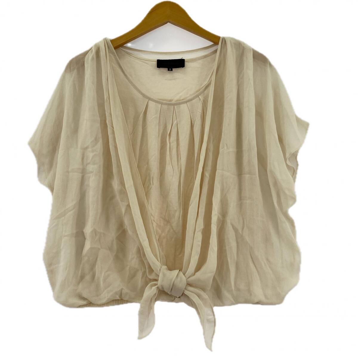 UNTITLED アンタイトル 裾リボン ブラウス size2/アイボリー ゆうパケットOK拍卖