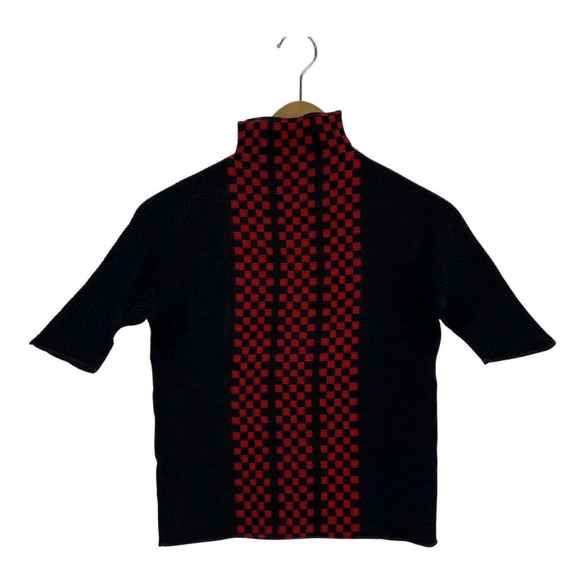 ISSEY MIYAKE イッセイミヤケ 半袖Tシャツ size-/ブラック×レッド拍卖