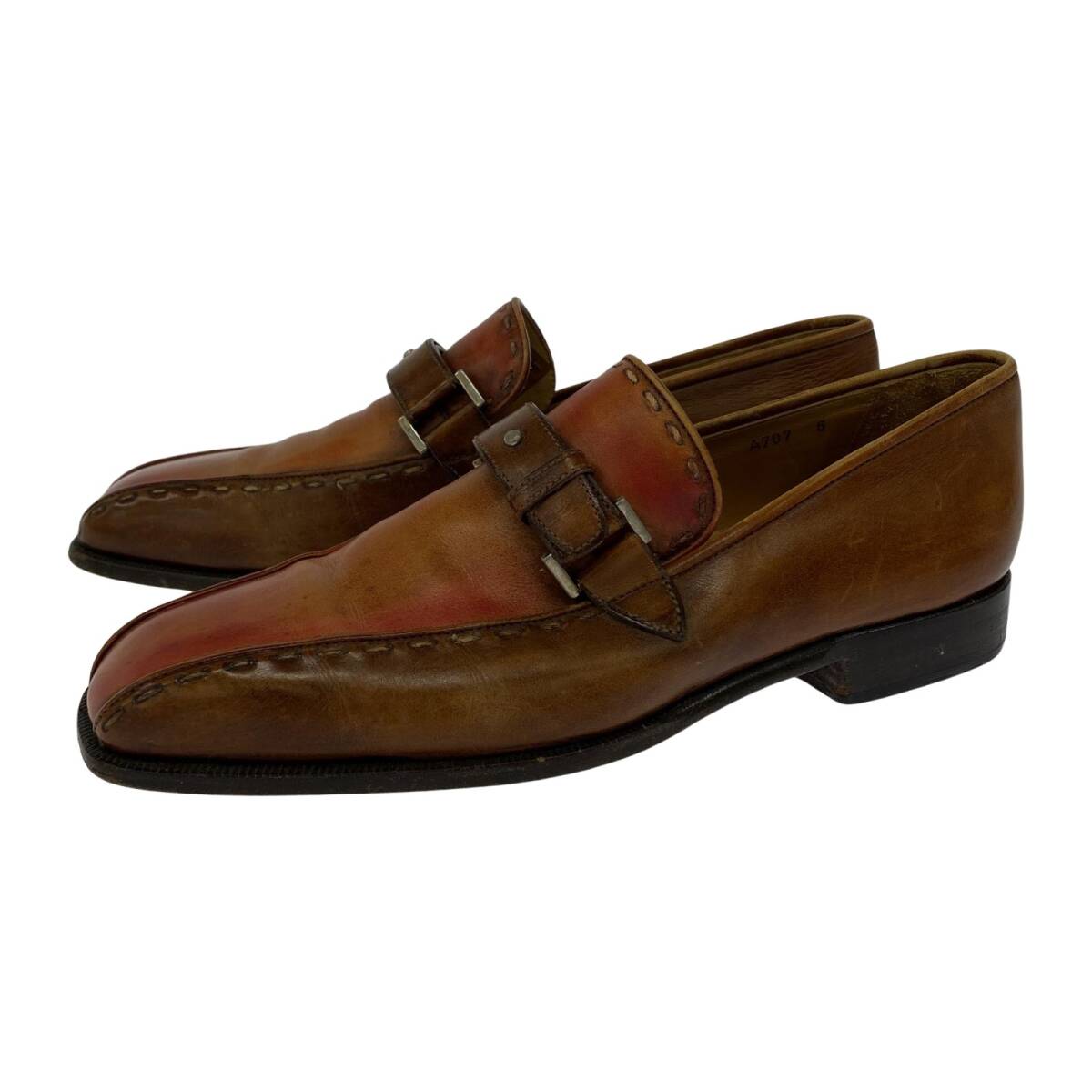 Bertini べルティニ A707 スクエアトゥ ローファー size6/ブラウン拍卖