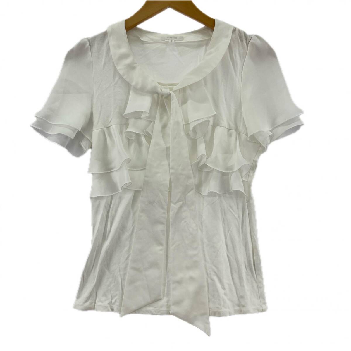 TO BE CHIC トゥー ビー シック フリル ボウタイ カットソー size/オフホワイト ゆうパケットOK拍卖