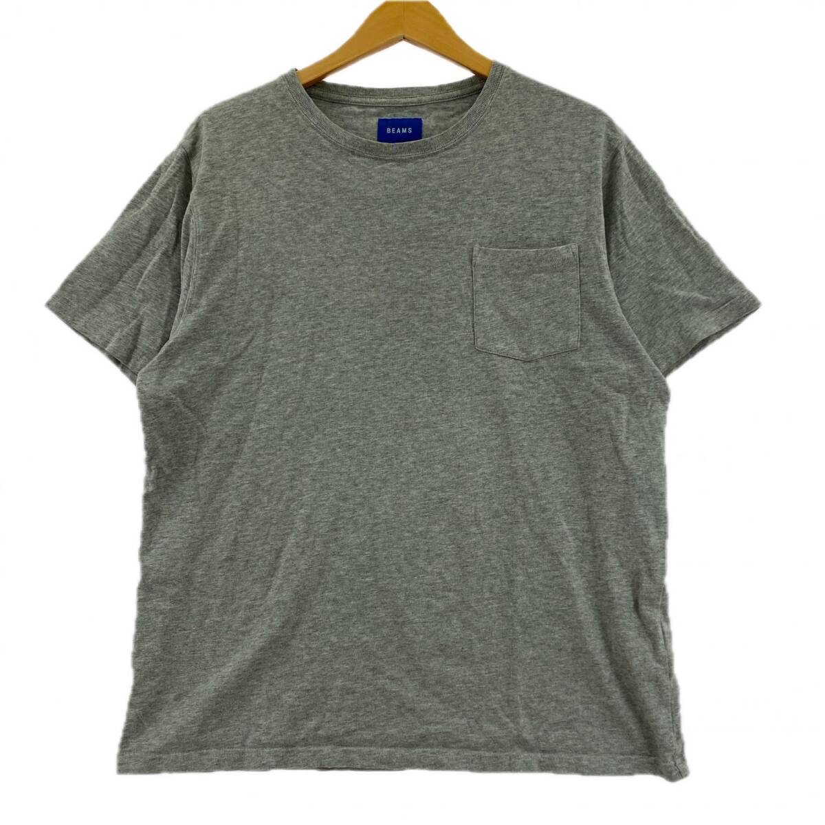 BEAMS ビームス ポケット 半袖Tシャツ sizeL/グレー ゆうパケットOK拍卖