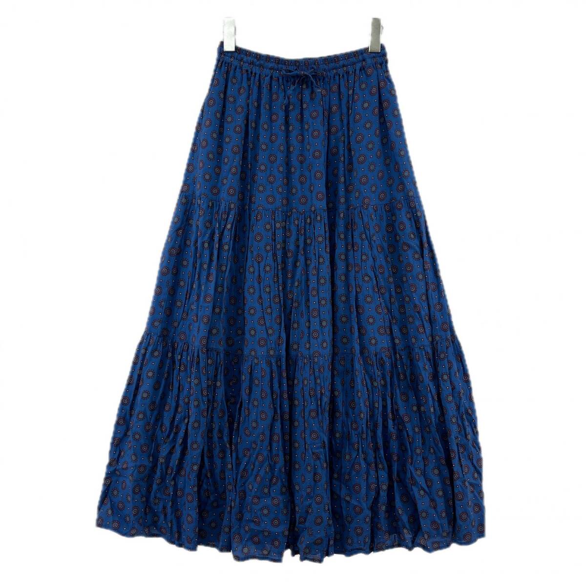B:MING LIFE STORE by BEAMS ビーミングバイビームス 総柄 ティアード スカート sizeM/ブルー系拍卖