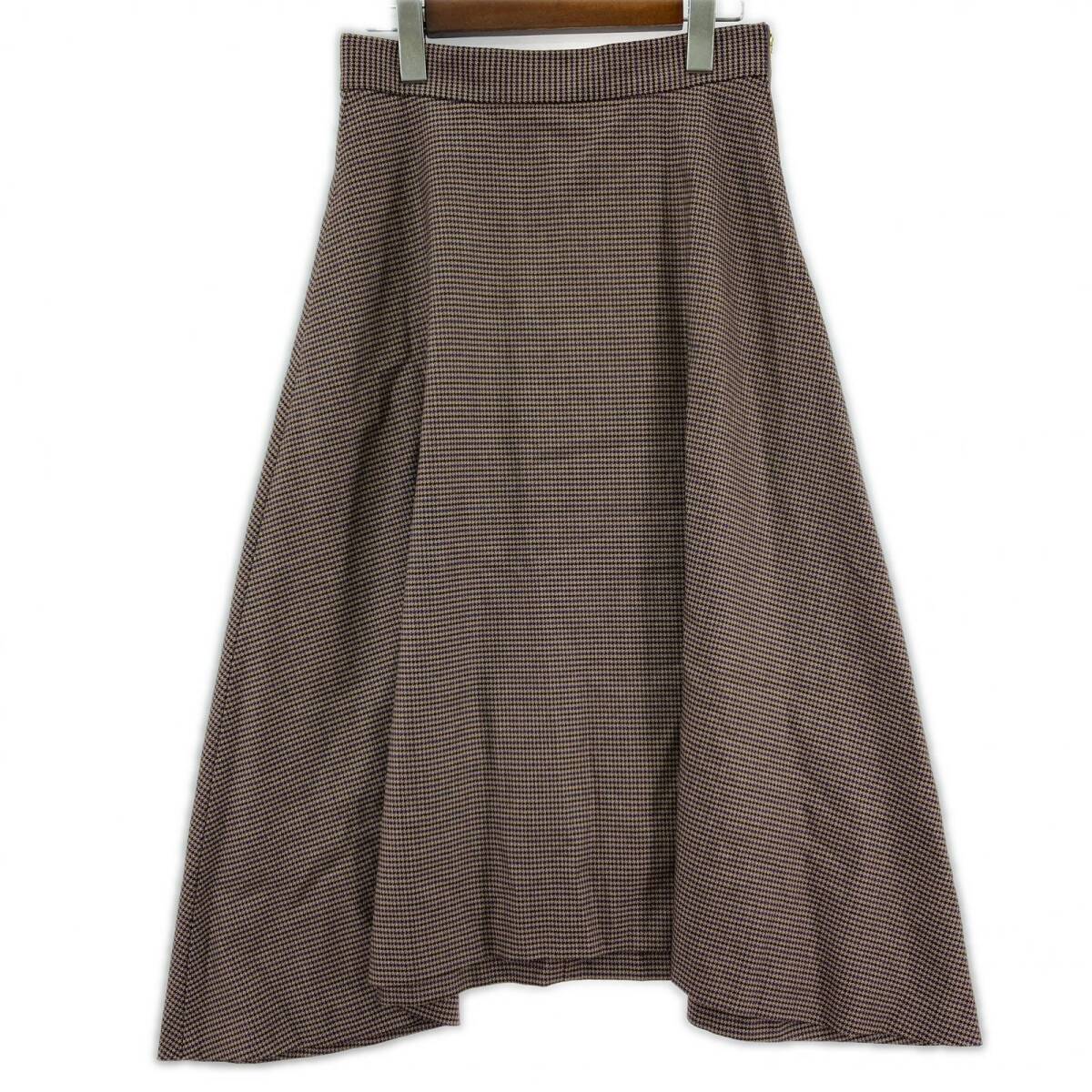 green label relaxingグリーンレーベルリラクシング ユナイテッドアローズ 千鳥柄 Aライン スカート size38/ブラウン系拍卖