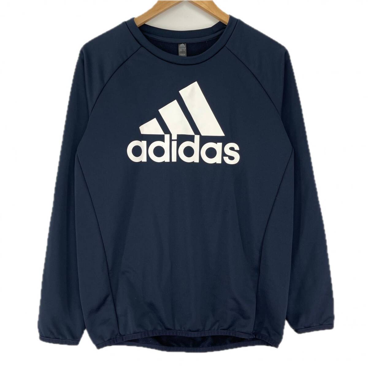 adidas アディダス ロゴプリント カットソー size160/ネイビー ゆうパケットOK拍卖