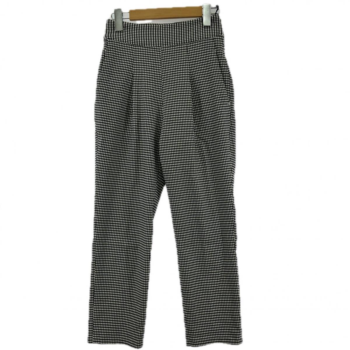 Mila Owen ミラ オーウェン ギンガムチェック タック テーパード パンツ size0/ブラック×ホワイト拍卖