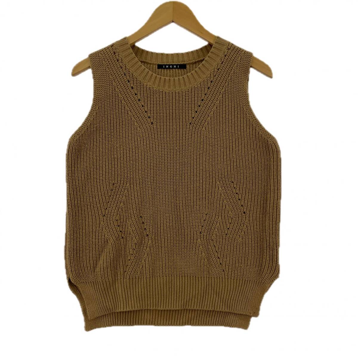 INGNI イング サイドスリット ニット ベスト sizeM/ブラウン拍卖