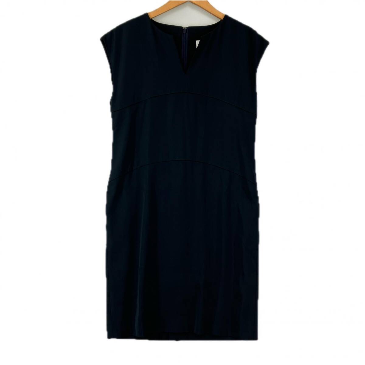 Aperi nano universe ナノユニバース スリットネック ノースリーブ ワンピース size36/ネイビー拍卖