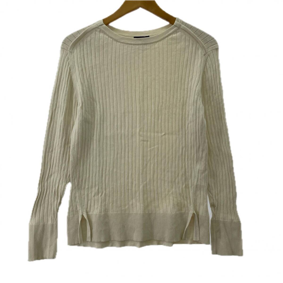 INDIVI インディヴィ リブ カットソー size38/アイボリー拍卖