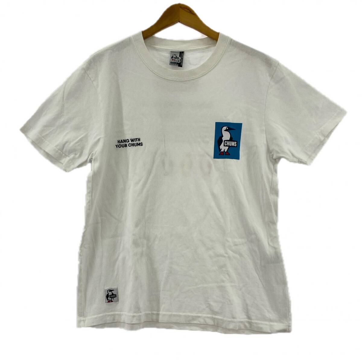 CHUMS チャムス ロゴプリント 半袖Tシャツ sizeS/オフホワイト ゆうパケットOK拍卖
