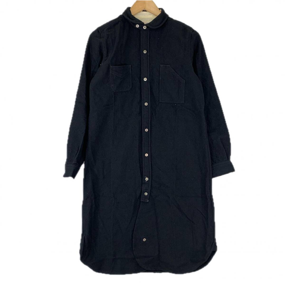 BEAMS BOY ビームス ボーイ ウール シャツ ワンピース sizeboy/ブラック拍卖
