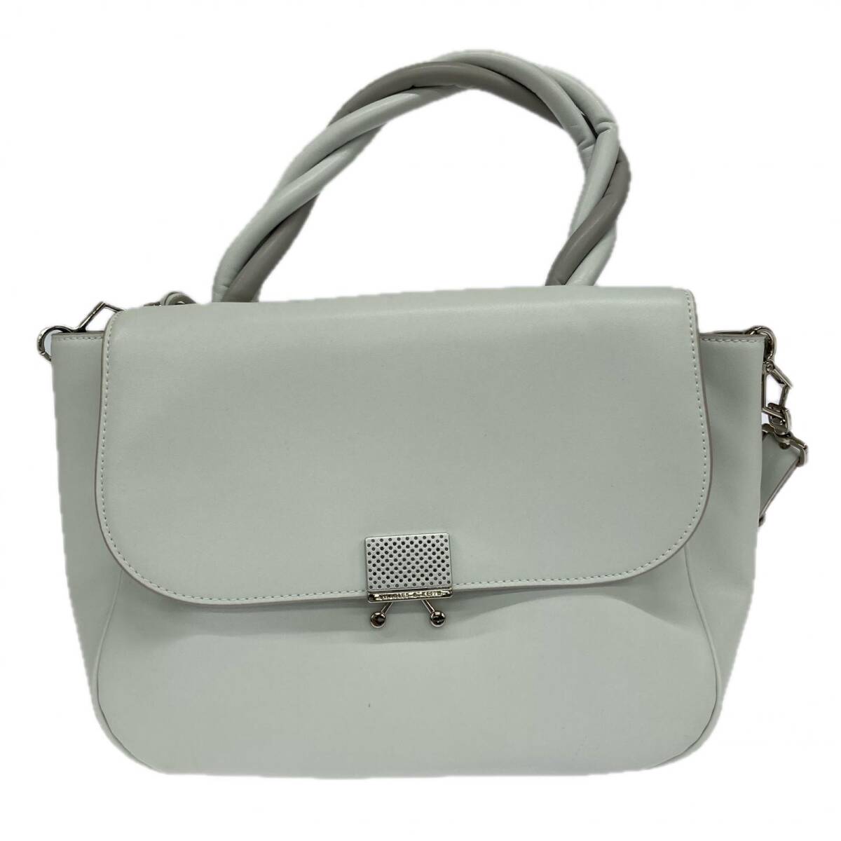 CHARLES & KEITH チャールズ&キース フェイクレザー 2way ハンドバッグ/ホワイト拍卖