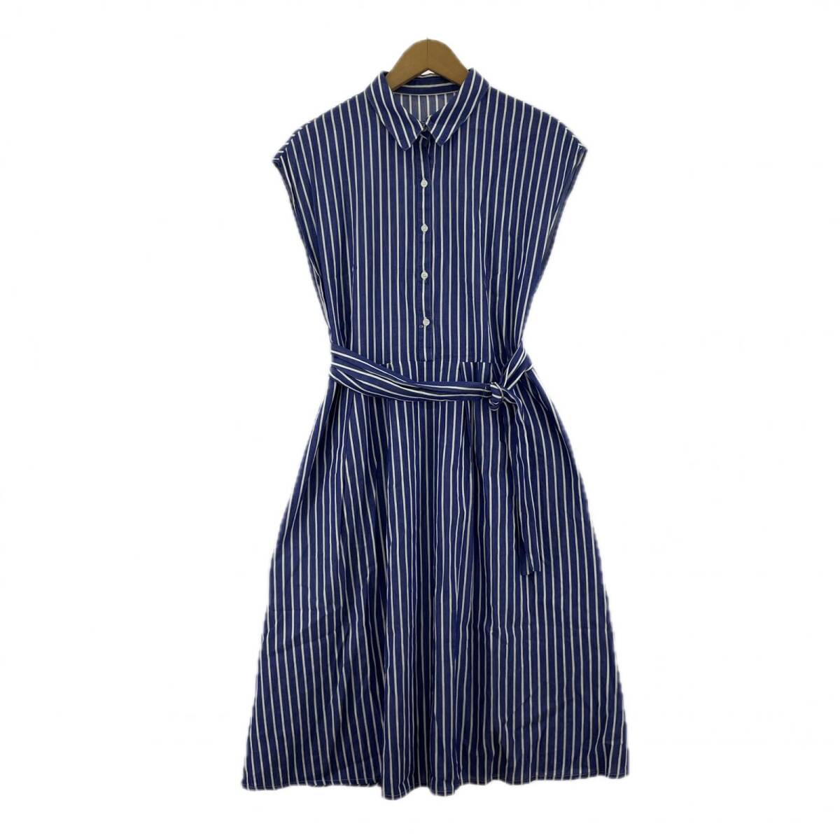 SIMPLICITE サンプリシテ ストライプ ワンピース size表記なし/ブルー×ホワイト拍卖