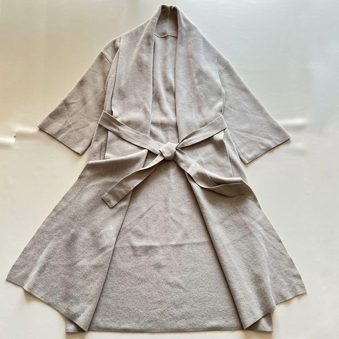 美品・希少 ドゥーズィエムクラス ウール カシミヤ マキシ丈ガウン ベルト拍卖