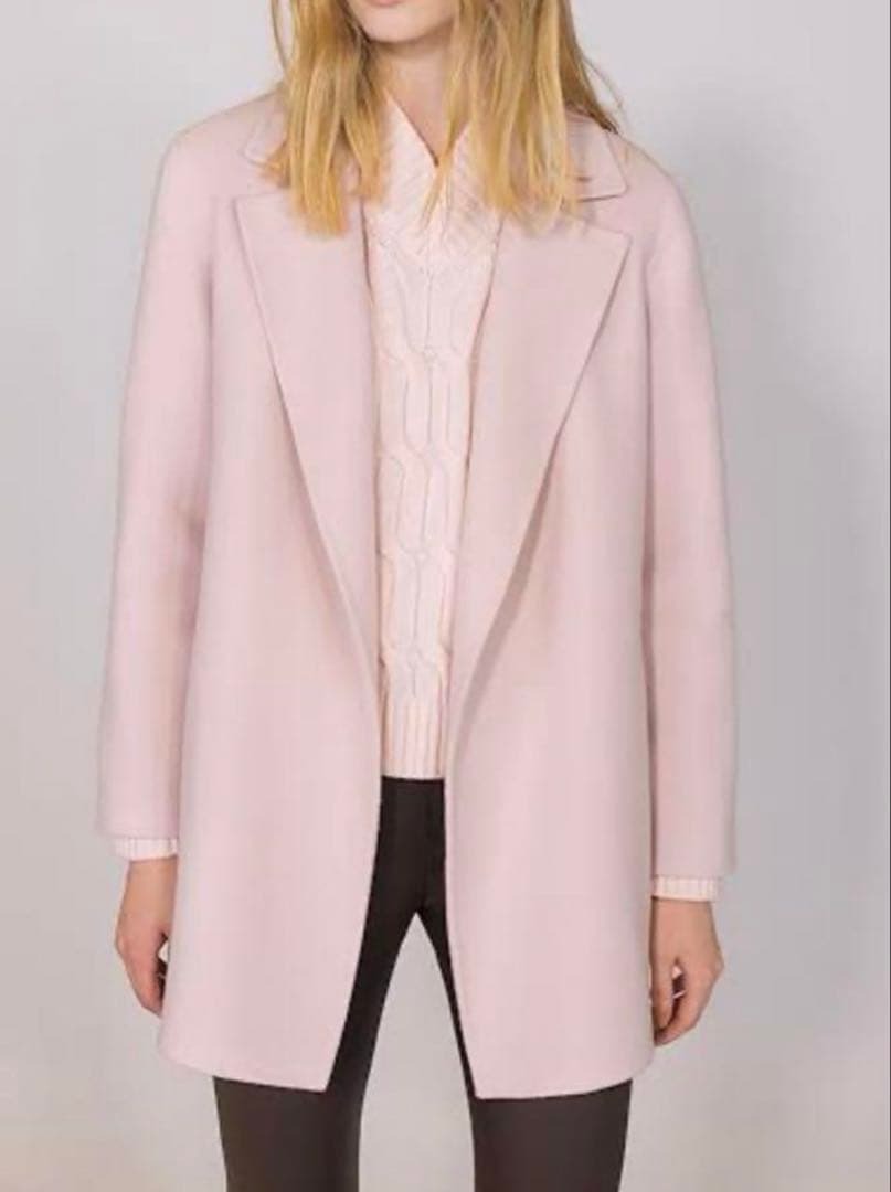 タグあり セオリー Luxe New Divide Clairene カシミヤ混 ダブルフェイス theory ステンカラーコート PNK拍卖