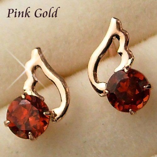 ガーネット ピアス 天然石 天使の羽 一粒 1月誕生石 10金ピンクゴールド レディース 10金ピンクゴールド k10pg 羽根 アクセサリー拍卖