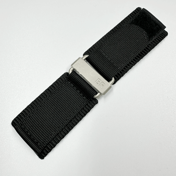【未使用・長期在庫処分品】 Bell&Ross/ベル&ロス 純正ストラップ・ベルト 24mm 黒ファブリック SSバックル拍卖