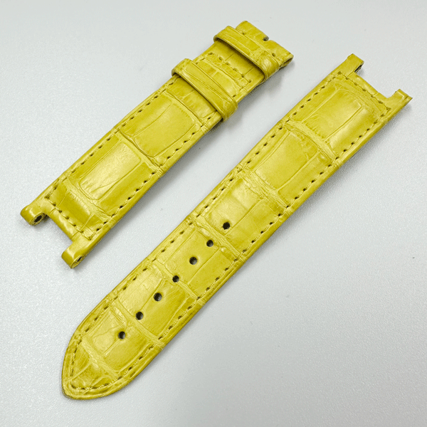 【中古】 Cartier/カルティエ 純正ストラップ/ベルト ワニ革? 20mm-18mm イエロー/黄色 拍卖