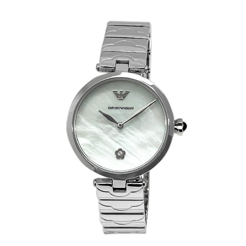 【72820-55 新品・アウトレット】EMPORIO ARMANI/エンポリオ アルマーニ レディース腕時計 AR11235 白シェル クォーツ 32mm拍卖