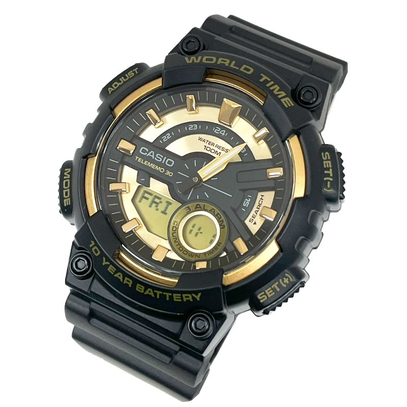 【未使用・在庫処分品・箱無し・74226-12TS】 CASIO/カシオ 腕時計 AEQ-110BW-9AV チープカシオ 逆輸入モデル クォーツ 10気圧防水拍卖