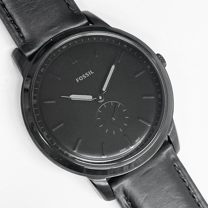 【未使用・長期展示処分品・fos-176】 FOSSIL/フォッシル 腕時計 ミニマリスト 44mm MONO FS5447 クォーツ 電池交換済拍卖