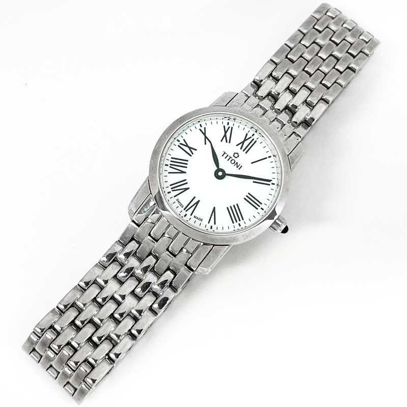 【未使用・長期展示処分品・TITONI-3TS】 TITONI/チトーニ レディース腕時計 TQ42918 S-584 約24mm スイス製 2針 クォーツ 電池交換済拍卖