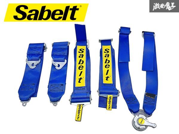 Sabelt サベルト 汎用 2021年製 カムロック式 6点式 シートベルト セーフティベルト 2インチ 3インチ 青 ブルー ドリフト 走行会 棚S-3★拍卖