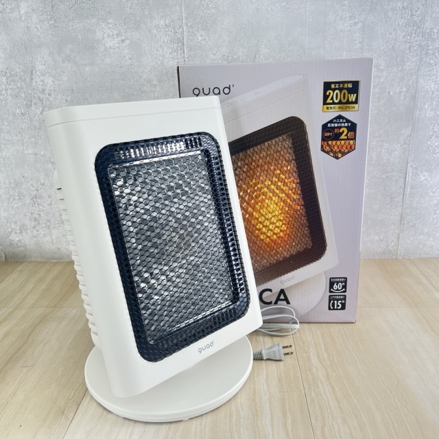 省エネリフレクトストーブ【中古】展示品 動作保証 QUADS クワッズ REFLECA QS327 2024年製 ホワイト 暖房器具 冬物/511134拍卖