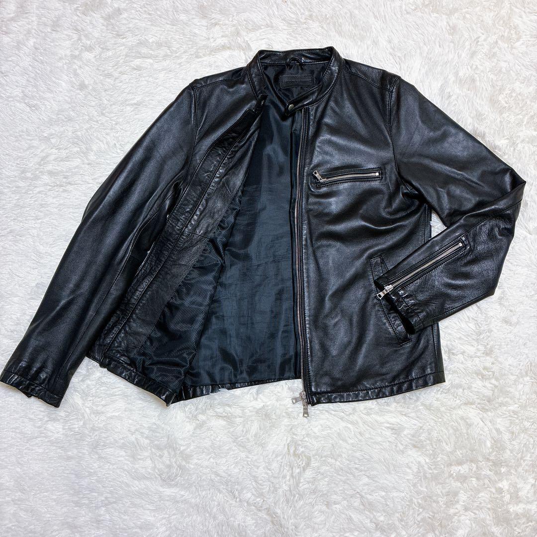 美品ハウスオブブルース レザージャケット シングル 本革 羊革ブラックLサイズ拍卖