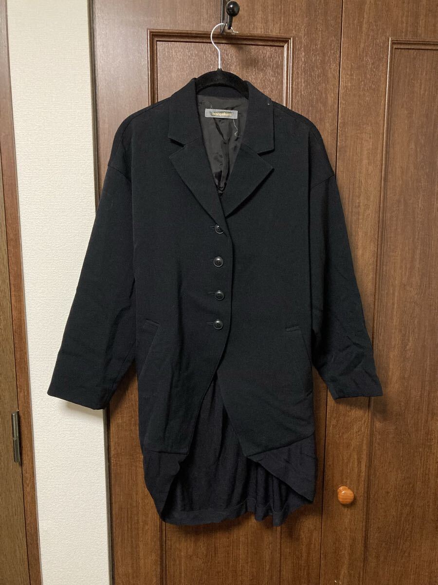 ISSEY MIYAKE イッセイミヤケ 80s 筆タグ 変形 コート アーカイブ ヴィンテージ モード 希少 1円スタート 黒 ロングコート拍卖