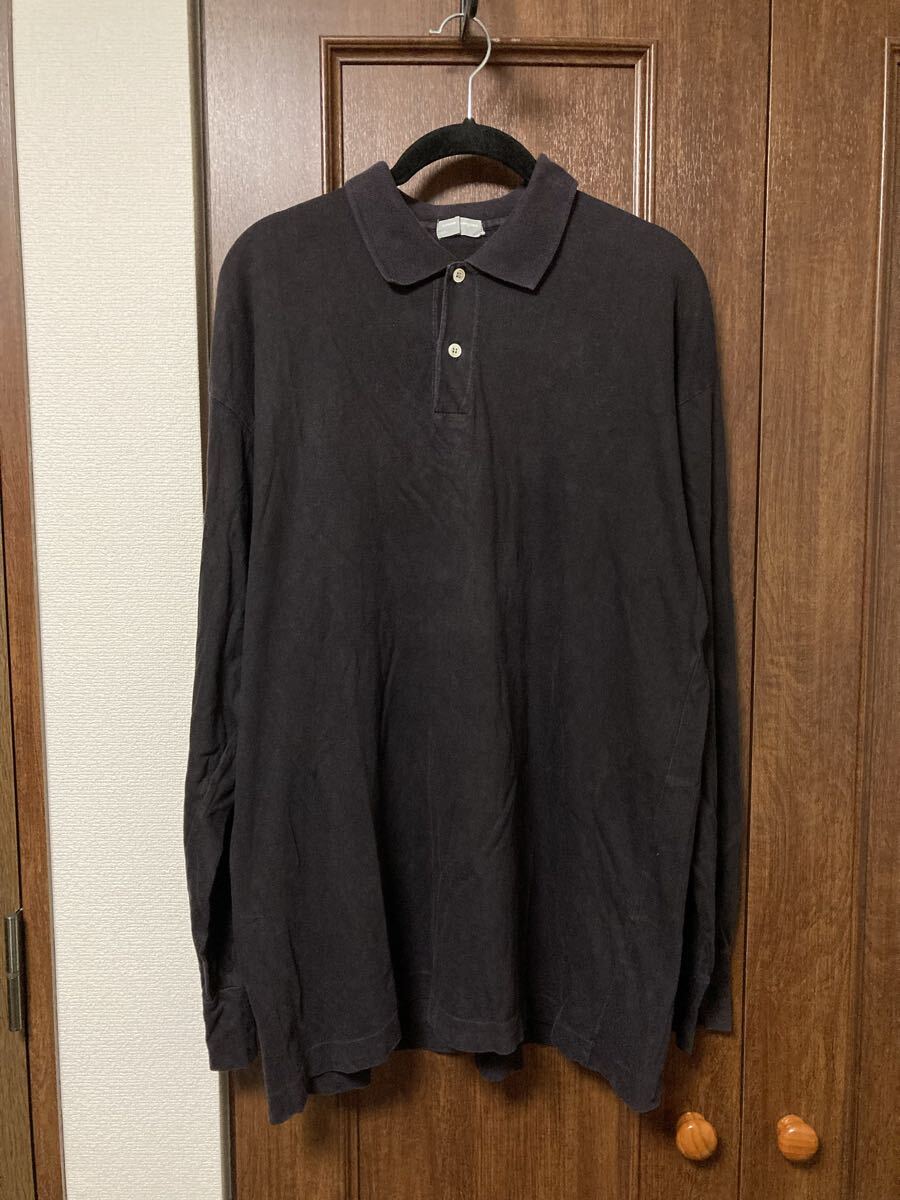 COMME des GARONS HOMME コムデギャルソンオム 田中期 長袖 ポロシャツ ブラック 黒 90s メンズ アーカイブ 希少 1円スタート拍卖