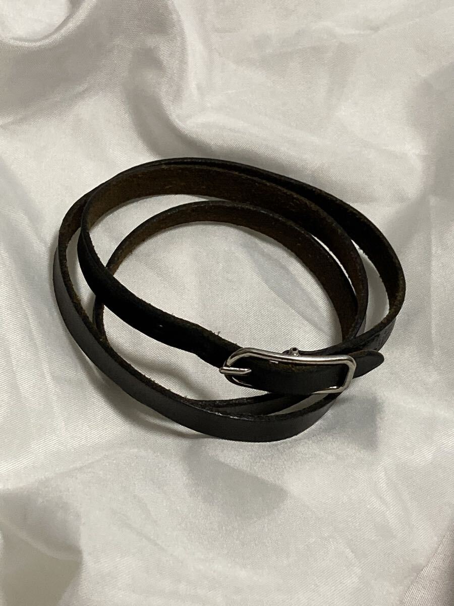 HERMS エルメス アピ3 ロング ブレスレット レザー 3連 ブラウン アーカイブ ヴィンテージ 希少 1円スタート拍卖