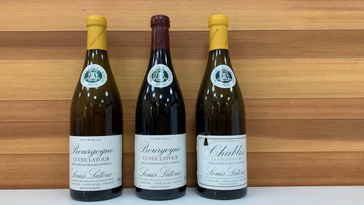 【未開栓】3本 まとめ売り LOUIS LATOUR キュヴェ ラトゥール ブラン シャブリ ラ シャンフルール キュヴェ ラトゥール ルージュ ワイン拍卖