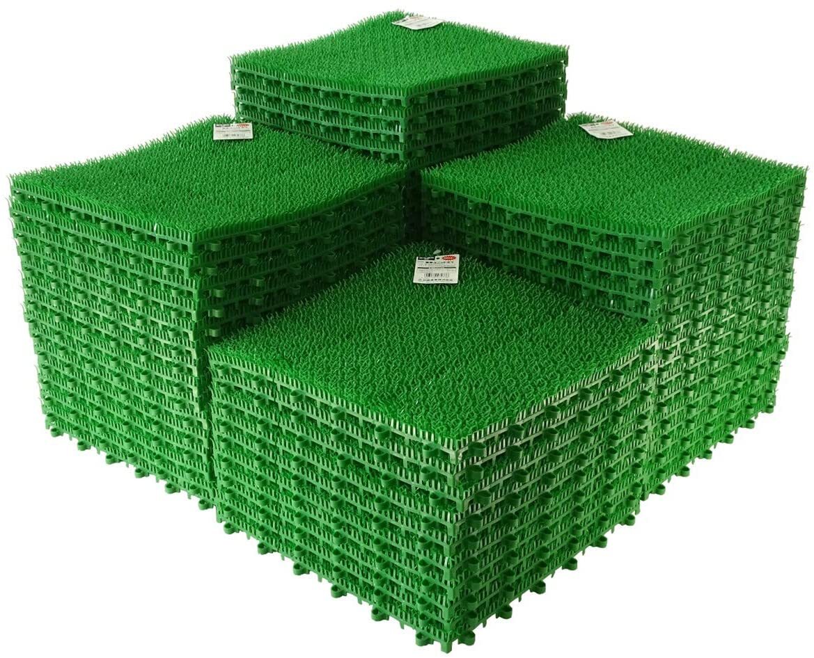 日本製 人工芝 若草ユニット E-V グリーン 30×30cm 60枚セット ジョイント 日本製 ベランダ 庭 ガーデン マット テラス拍卖