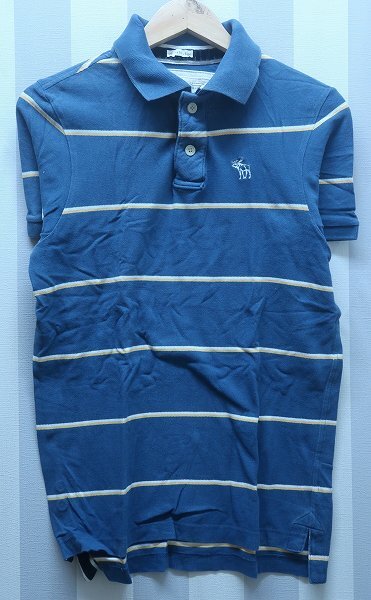2-2701B/未使用品 Abercrombie&Fitch ユーズド加工半袖ポロシャツ アバクロンビーアンドフィッチ 送料200円 拍卖