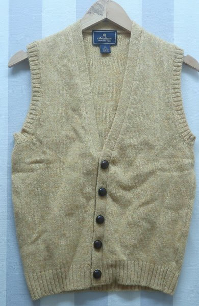 2-2679B/新品 ブルックスブラザーズ ウールニットベスト スコットランド製 Brooks Brothers拍卖