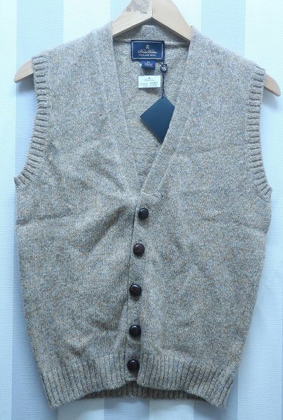 2-2677B/未使用品 ブルックスブラザーズ ウールニットベスト スコットランド製 Brooks Brothers拍卖