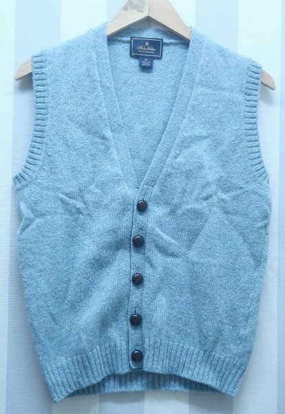 2-2676B/未使用品 ブルックスブラザーズ ウールニットベスト スコットランド製 Brooks Brothers拍卖