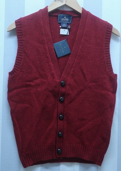 2-2680B/新品 ブルックスブラザーズ ウールニットベスト スコットランド製 Brooks Brothers拍卖