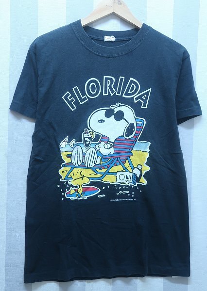 2-2471B/Characters スヌーピー FLORIDA 半袖Tシャツ USA製 送料200円拍卖