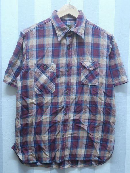 2-2671B/CUSHMAN 半袖チェックシャツ 25631 クッシュマン 送料200円 拍卖