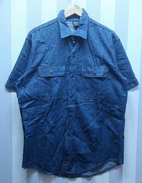 2-2802B/PRENTISS 半袖デニムワークシャツ USA製 プレンティス ビンテージ拍卖