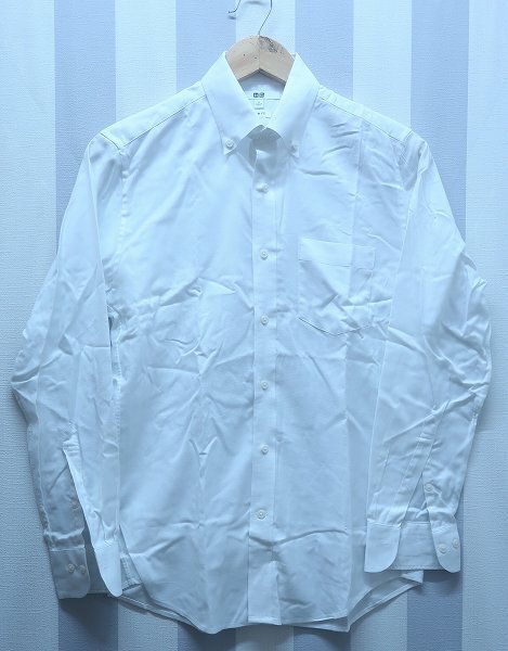 2-2582B/ユニクロ ファインクロスストレッチスリムフィットオックスフォードシャツ UNIQLO 送料200円 拍卖