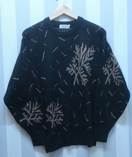 2-2544B/COTEDAZUR 総柄ウール混ニット 日本製拍卖