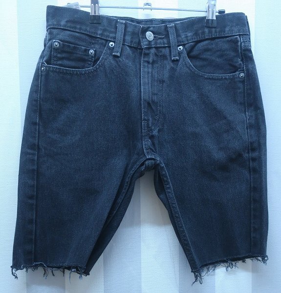 3-8693/Levi's 505-0260 カットオフブラックデニムショートパンツ リーバイス ショーツ拍卖