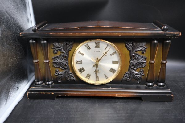 CITIZEN/シチズン 93-3509  トランジスタ時計 時報機能付き 動作確認済 置き時計  レトロ アンティーク1拍卖