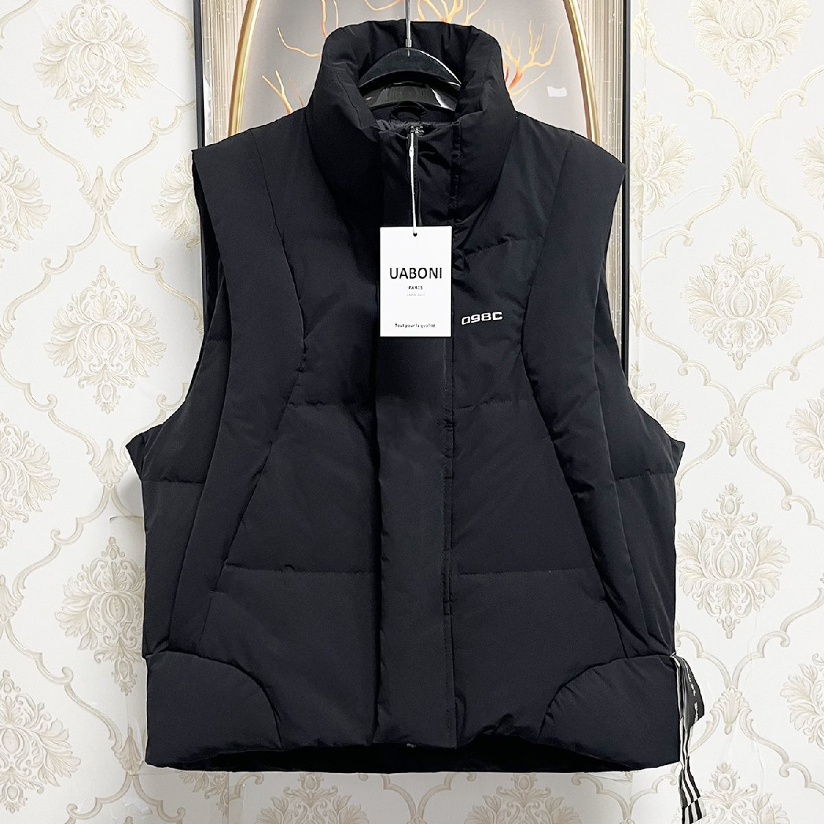 高級EU製&定価8万◆UABONI*Paris*ダウンベスト*ユアボニ*パリ発◆ダックダウン90% 保温 軽量 無地 アウター 袖なし ジャケット 秋冬 XL/50拍卖