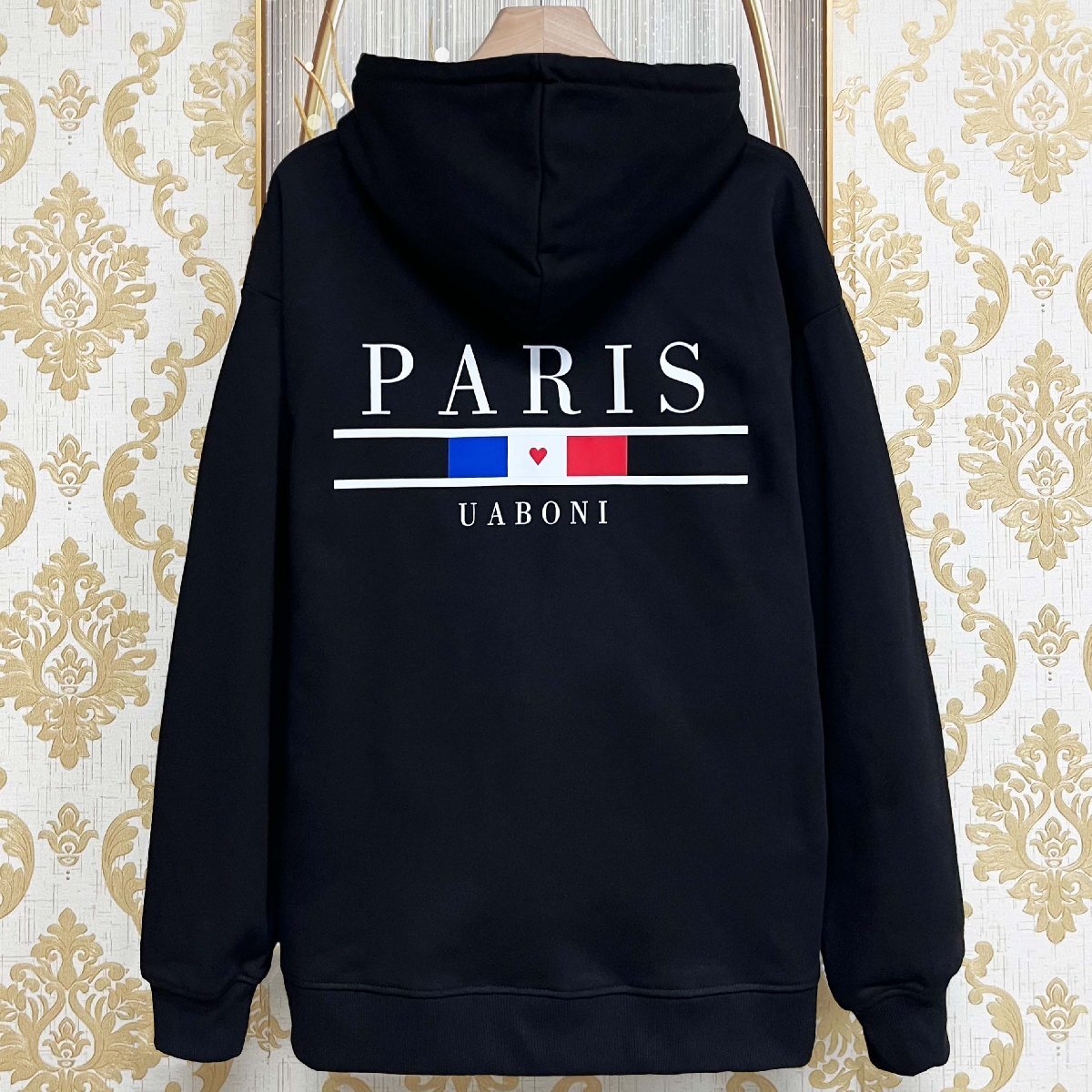 人気EU製&定価4万◆UABONI*Paris*パーカー*フランス*パリ発◆綿100% ソフト カジュアル スウェット トップス 長袖 男女兼用 秋冬 XL/50拍卖